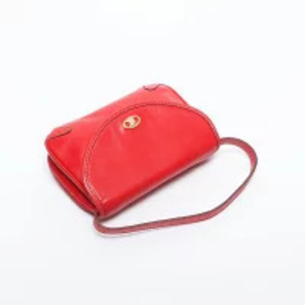 Celine Leather Logo Handbag Red - Picture 10 of 13